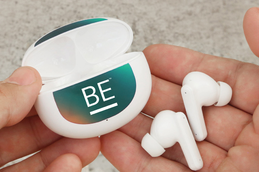 Boost Engagement branded ear bugs and case