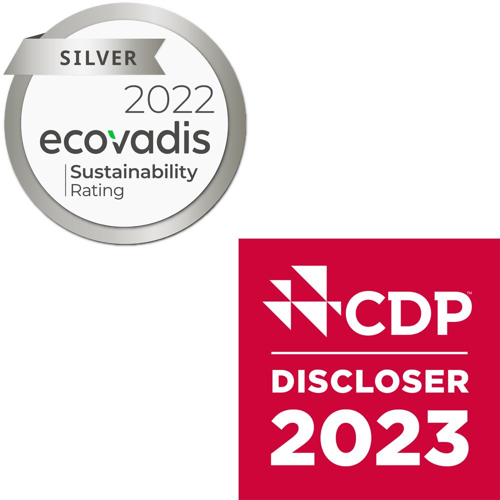 Silver 2022 Ecovadis Sustainability Rating & CDP Discloser 2023