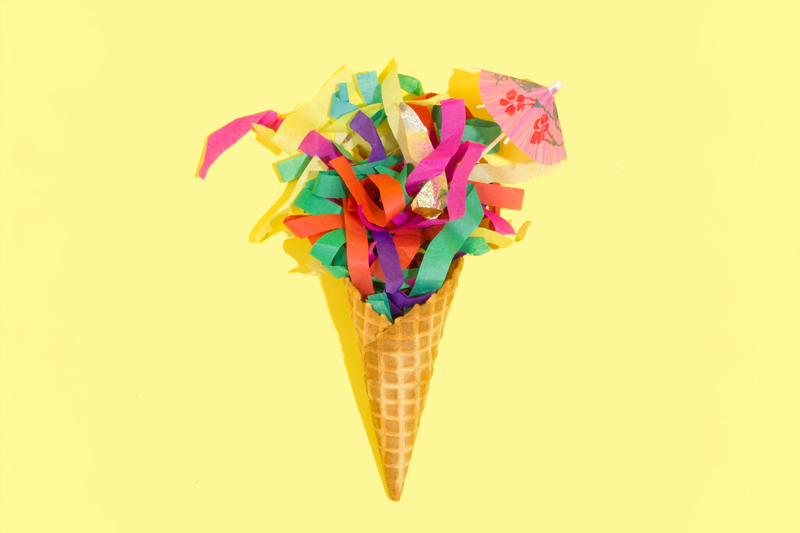 Ice cream made out of confetti