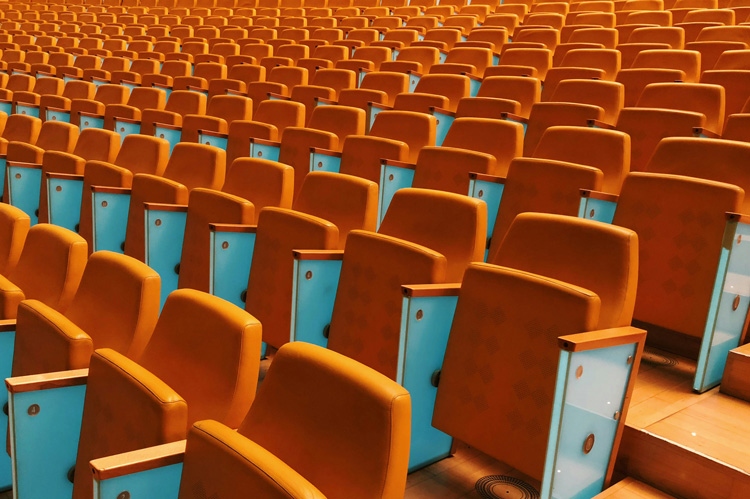 Orange stadium seating